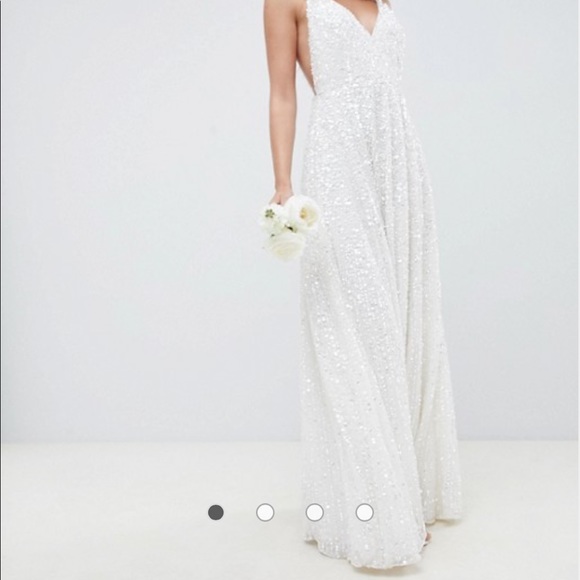 ASOS sequin cami wedding dress - Picture 2 of 6
